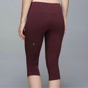 Lululemon Burgundy Cropped Leggings